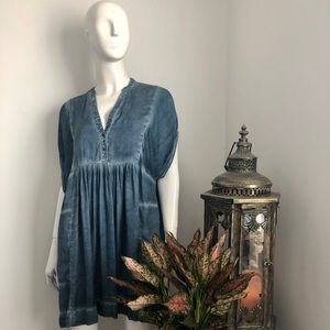 Free People Tunic Dress Blue With Pockets